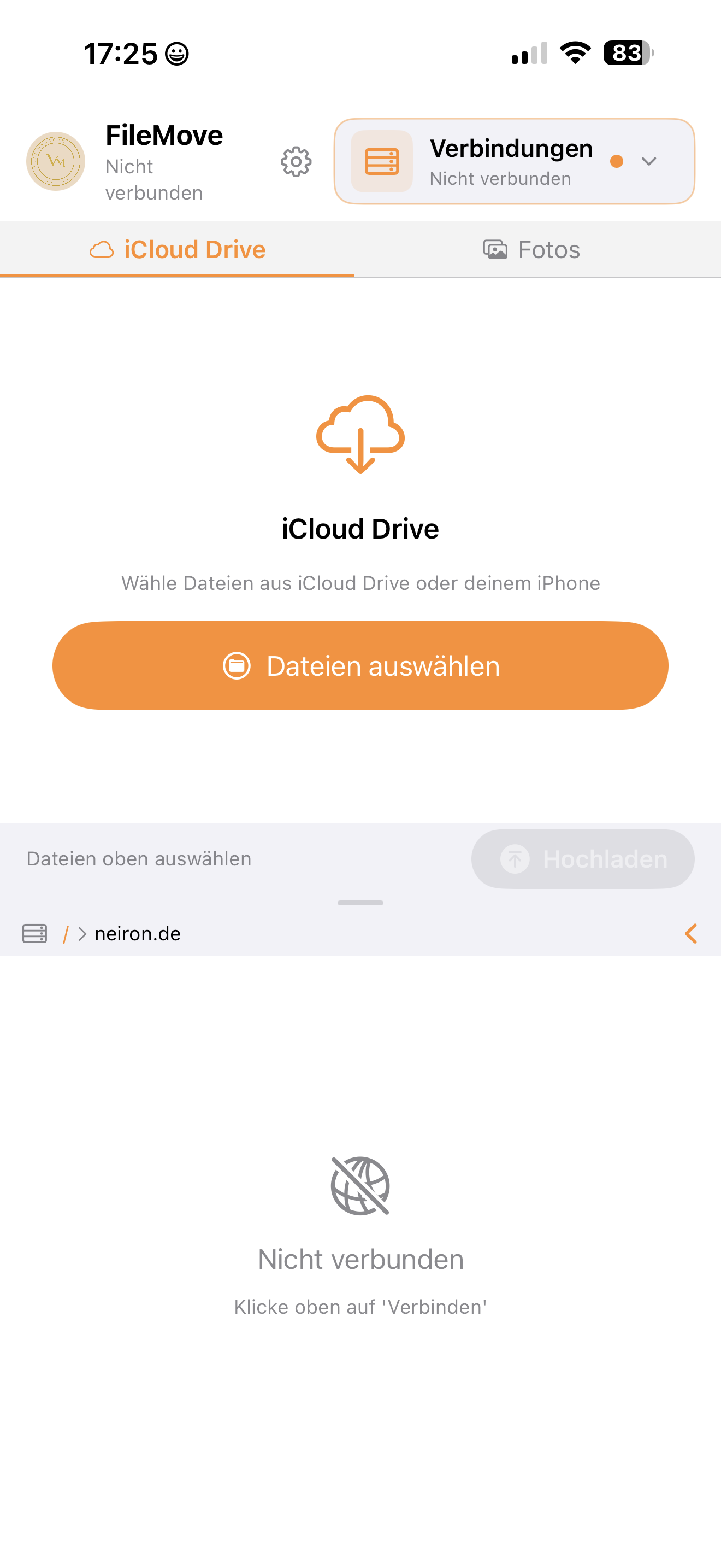 FileMove mit iCloud Drive und Server-Verbindung